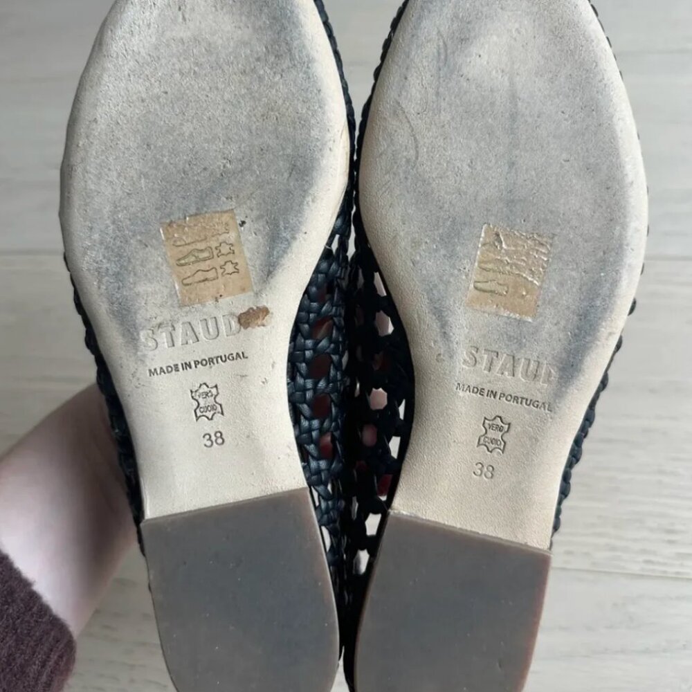 Staud Nell woven leather ballet flats in Black - Picture 4 of 4